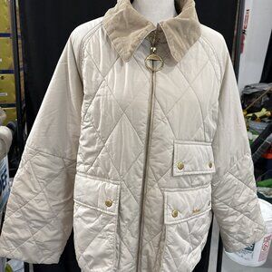 Barbour Puffer Coat Cream Size 12